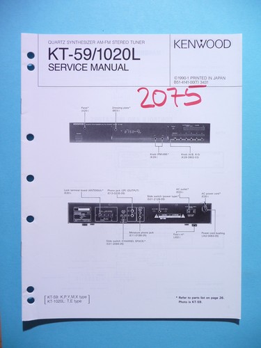 Manuel service pour kenwood - manuel, de
