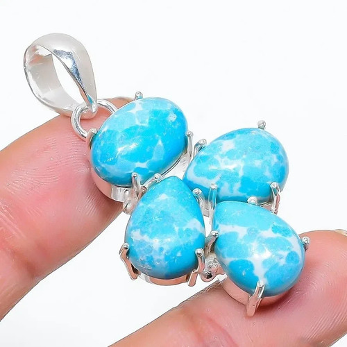 Blue larimar gemstone - blue,