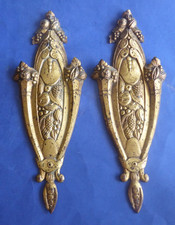 Fronton en Bronze Doré à L’Or Ornement  Meuble art deco avec Fleurs fruits