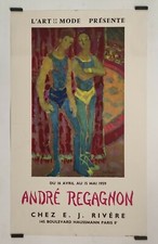 Regagnon André L'art et la mode 1959 Affiche Originale Exposition Mode