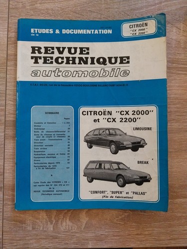 Revue technique citroen - citroen, cx