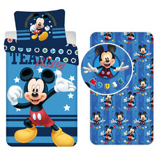 Disney Mickey Équipe 3 Pièces Set Lit Simple Housse de Couette Taie Draps