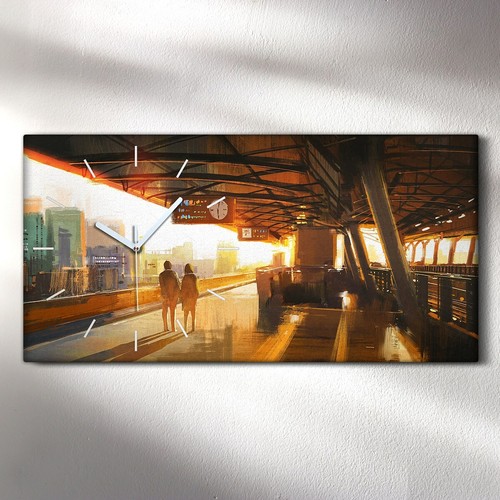 Horloge murale sur toile 60x30