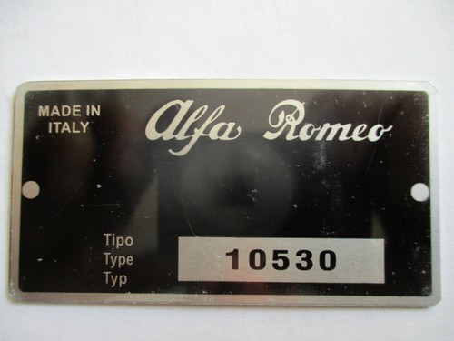 Plaque identification alfa - d'identification,