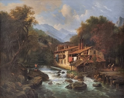 Tableau watelet paysage - tableau,