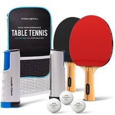 PRO-SPIN Set de Raquettes de Ping-Pong Portable | Kit de Qualité avec Filet P...
