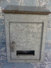 Grande Boîte Aux Lettres Ancienne ZINC +clé 33cm haut 22cm façade 8cm profondeur