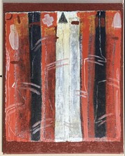 Marilena PELOSI "Composition N verticale" Technique mixte signée de 1990