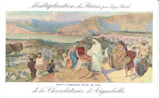 1 CPA CHOCOLAT D'AIGUEBELLE : Multiplication des Pains par Loÿs Prat