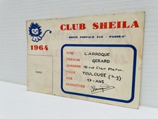 Carte du Club Sheila 1964 avec