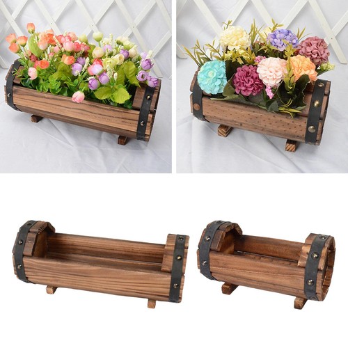 Pot fleur bois rustique - pot,