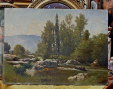 Tableau XIXe Paysage De