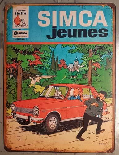 Plaque métal vintage tintin - vintage,