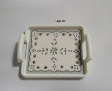 Lego 6944pb01 Tray with Handles 5x4x1 White Sticker Plateau Scala 3120 3108 -A6