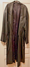 LONG MANTEAU DE CUIR NOIR POUR