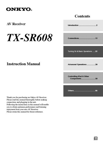 Onkyo integra sr608 - onkyo, tx-sr608