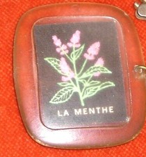 Porte-clés key ring Pagés Infusion VERVEINE & Cie ... Dessin fleur de MENTHE
