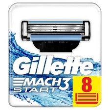 Pack 8 Lames GILLETTE MACH3 " START " Recharge Rasoir Lot Gilette Mach 3 Match3