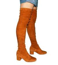 bottes cuissardes MAJE  en cuir velours marron pointure 39 EUR