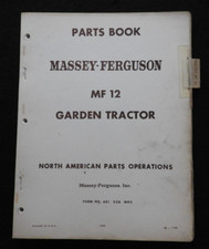 1967-1969 Massey Ferguson Mf 12 Gazon Tracteur Pièces CATALOG MANUAL Nice Forme