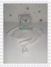 ㉒ - Doudou Petit Doumou Semi Plat Koala Blanc Gris Vert   Sucre d'Orge