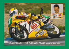 MOTO carte Pilote HELMUT BRADL HB RACING TEAM honda nsr 250 signée