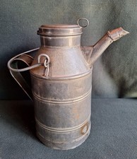 Ancien Bidon De Lait En Acier Intact Des Années 50 Avec Bec