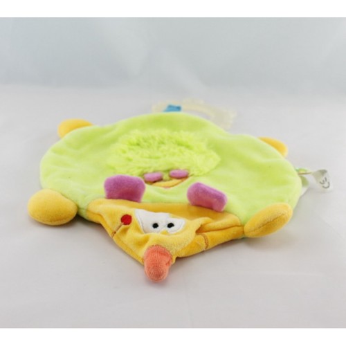 Doudou plat hérisson vert