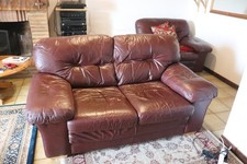 Canapé 2 places en cuir véritable