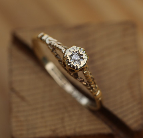 Bague vintage solitaire - vintage,