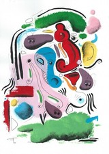 Art contemporain dessin papier