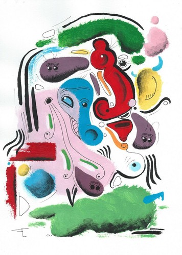 Art contemporain dessin papier