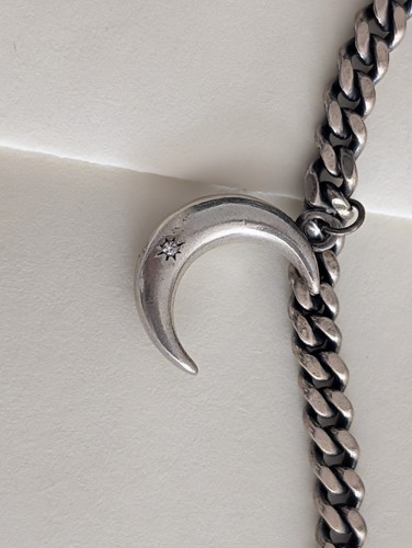 Silver moon crescent bracelet - silver,