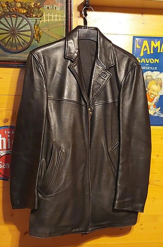 Manteau cuir vintage - manteau,