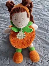 Poupée Fraise DOUDOU ET COMPAGNIE Fille Beige Orange Vert Cape 20 cm TTBE