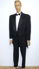 Vintage 80s Veste Queue de Pie Noire Tailcoat PIERRE CARDIN Size XL Made in USA