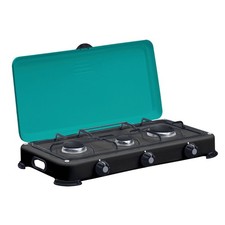 Réchaud à gaz 3 feux 4100W - 3 Brûleurs et grille en fonte Amovibles INTEC