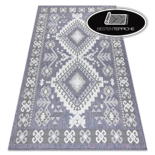 Tapis sisal sion aztec bleu - sisal,