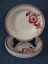 6 assiettes creuses vintage - Vika en Terre de Fer - Sté Amandinoise