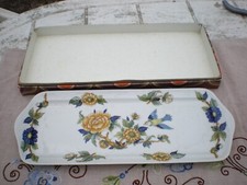 plat a cake décor grand feu garantie inaltérable 37x14cm