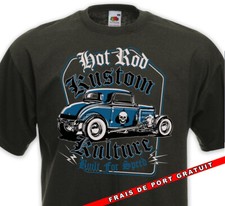 T-shirt HOT ROD - Kustom Kulture Built For Speed -  V8 Ford T Custom Racer Drag