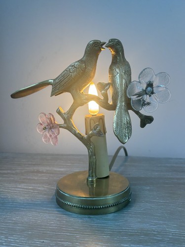 Lampe avec oiseaux bronze - avec,