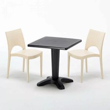 Table Carrée Noire 70x70cm
