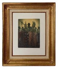 ANDRE LAMBERT (1884-1967) SUPERBE EAU-FORTE AQUATINTE REHAUSSEE AQUARELLE (38)