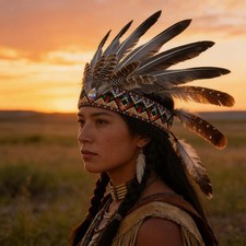 Coiffe indienne en plumes
