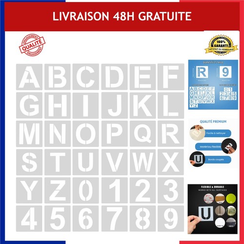 Aiex pochoirs lettres - 36, et