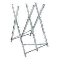 Chevalet de sciage métal galvanisé avec dents pour bois + matériel de montage