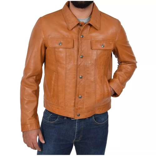 Veste cuir trucker urbaine - en,