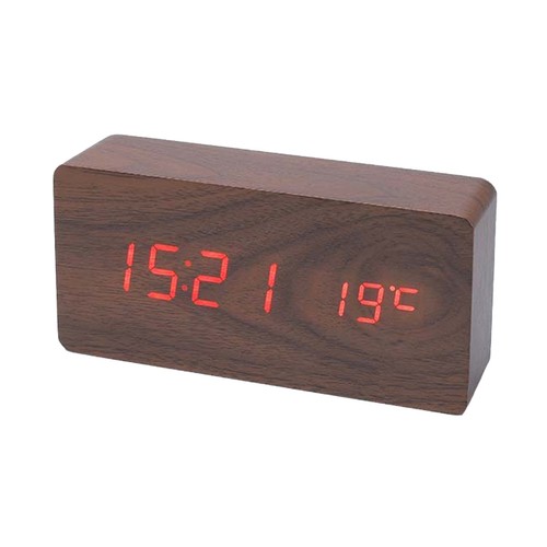 Réveil numérique bois - réveil,
