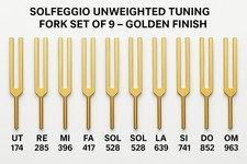 Solfège 9 non Pondéré (Doré) – Professionnel Son Thérapeutique Diapason Set